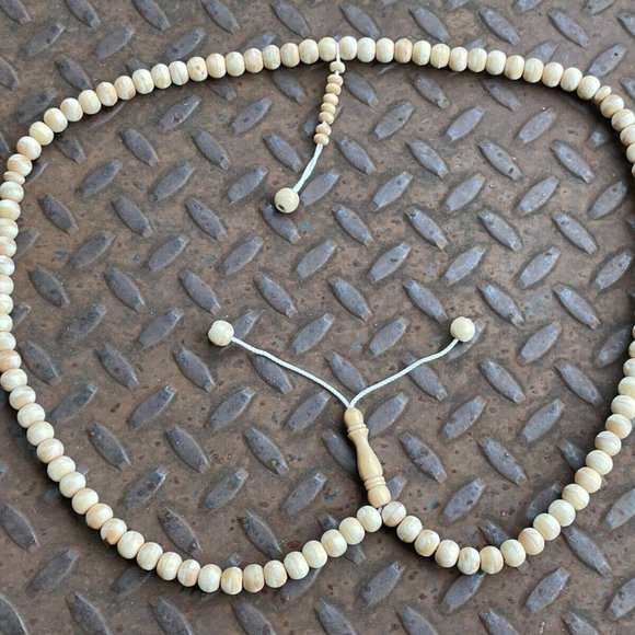 Handmade Tasbeeh Prayer Beads Tan Real Wood Beads Muslim Tasbeh Islamic - Picture 9 of 9